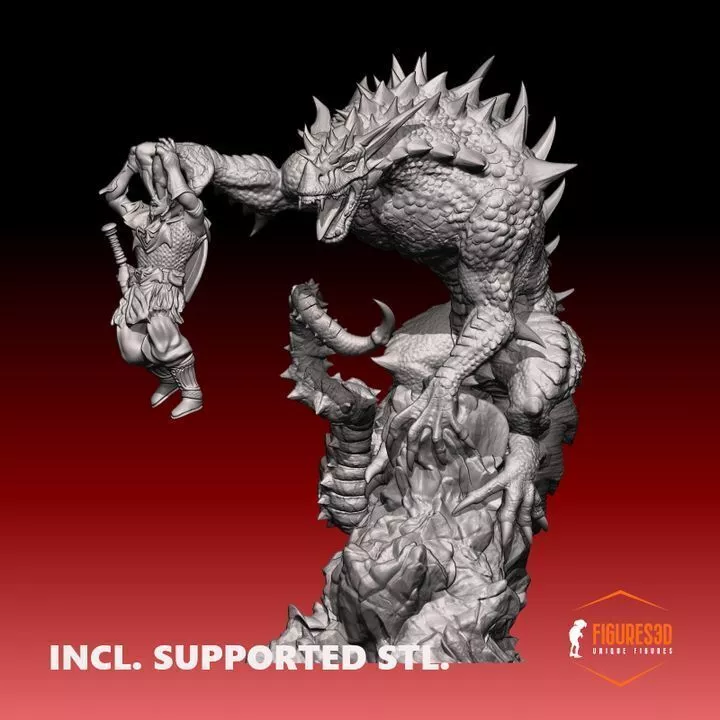 Giant lizzard dragon 3D print model