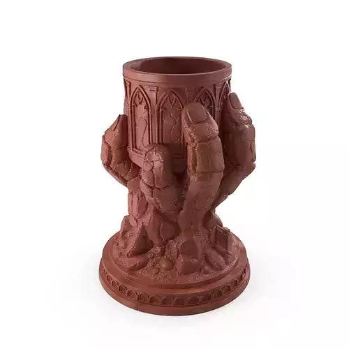 Gothic Stone Golem Fist Candle holder 009