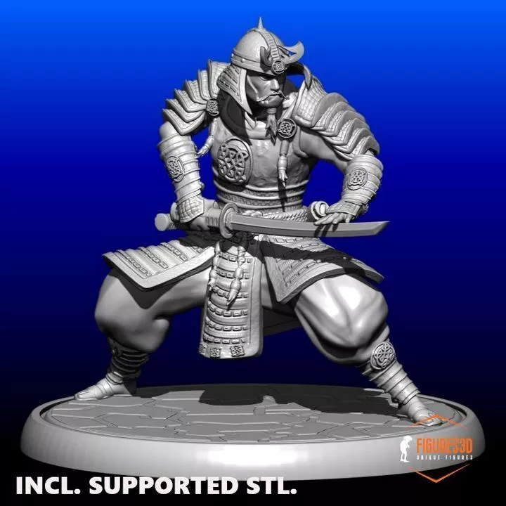 samurai pose 5 3D print model