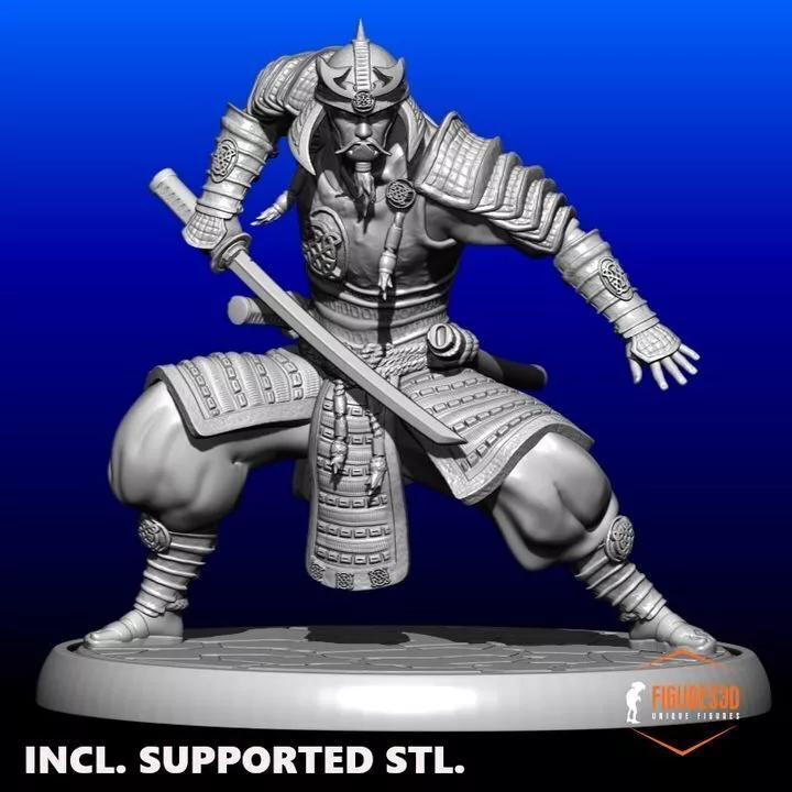 samurai pose 4 3D print model