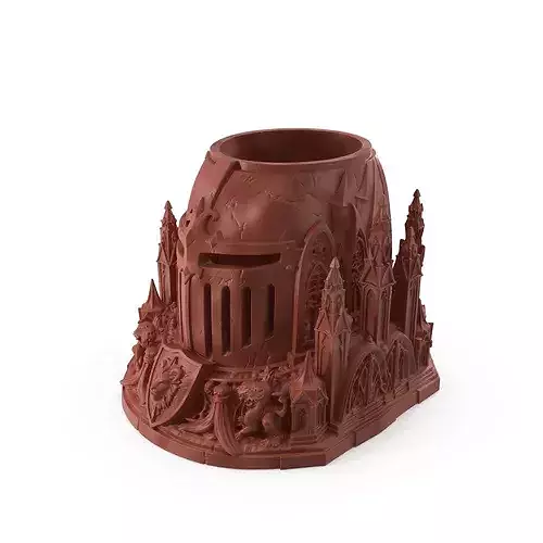 Gothic Knight Helmet Candle Holder 005