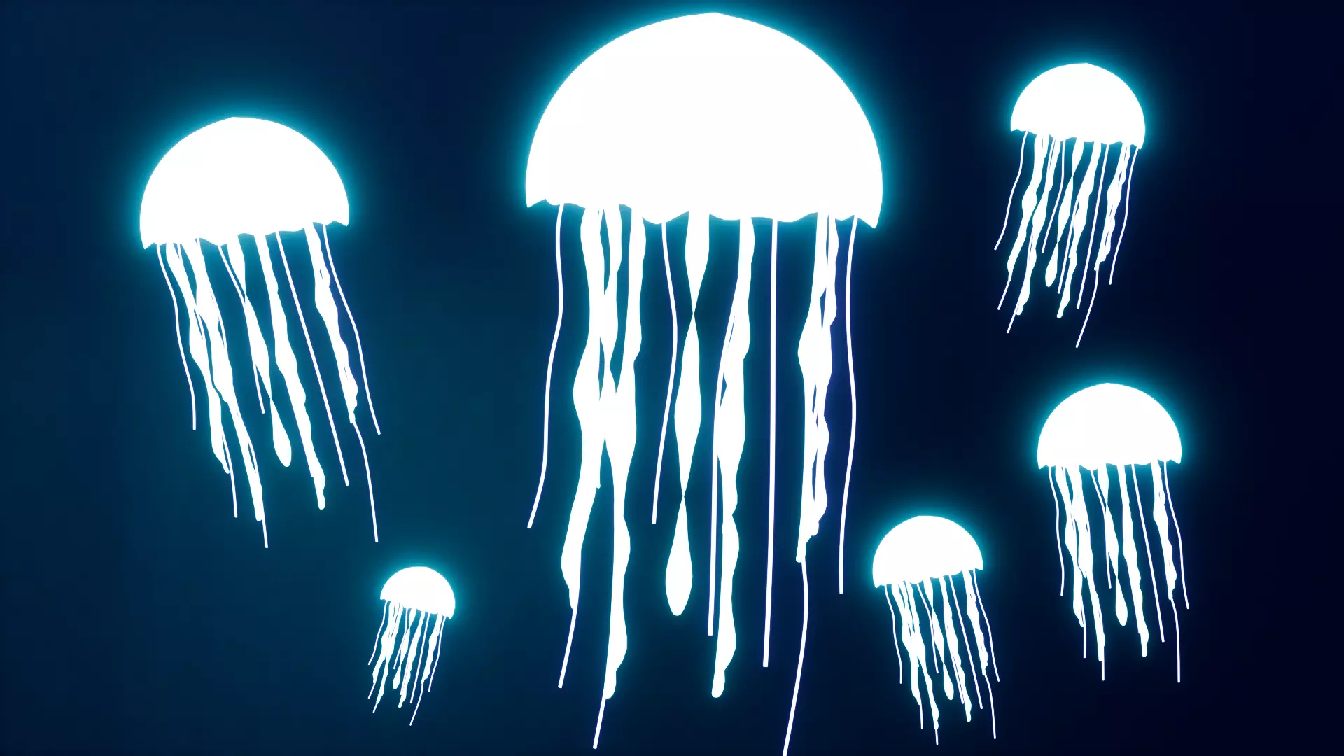 Bioluminescent Jellyfish - Aquatic Creature 3D Model Low-poly 3D model