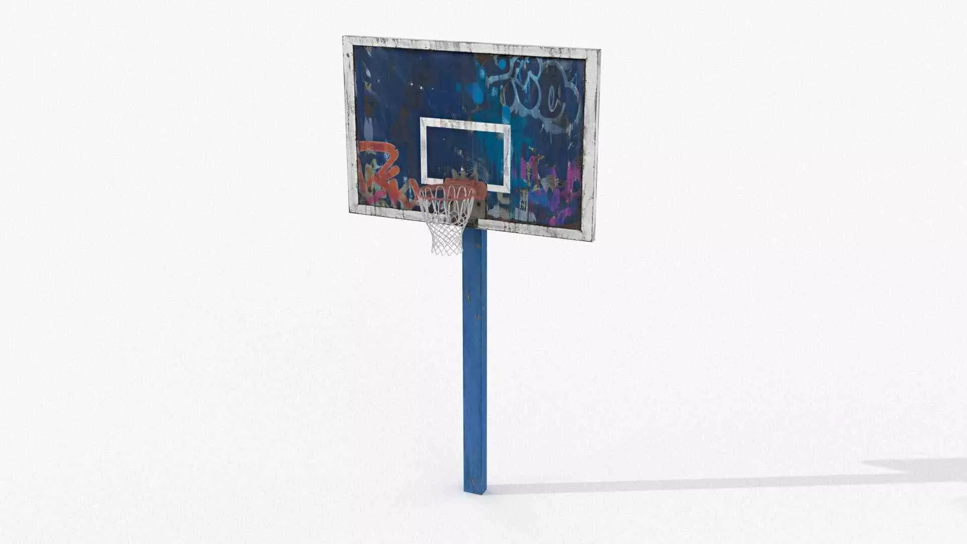 Urban street basketball hoop Low-poly 3D model