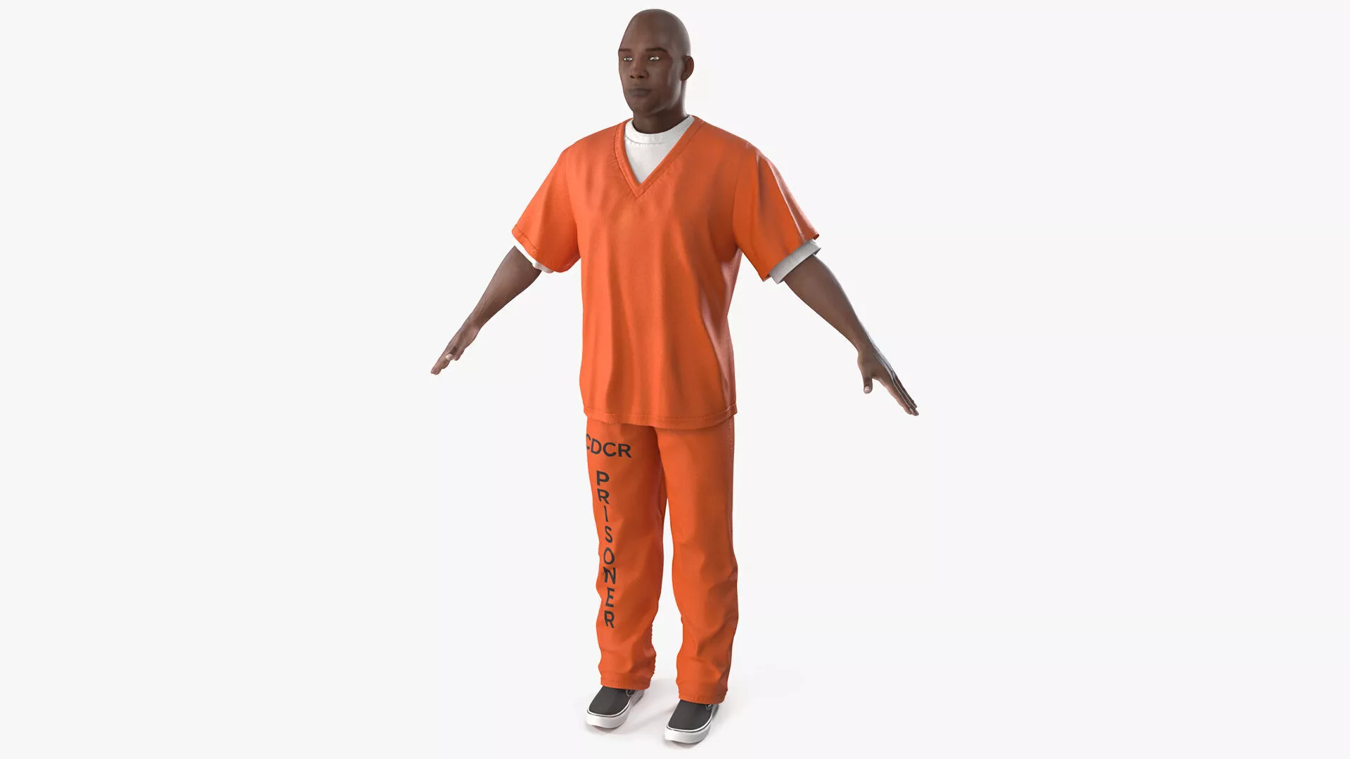 Black Male Prisoner A-Pose 3D model