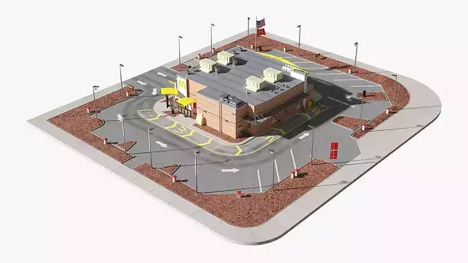 McDonalds Fast Food Restaurant 3D model 3