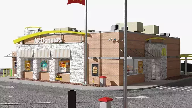 McDonalds Fast Food Restaurant 3D model 5