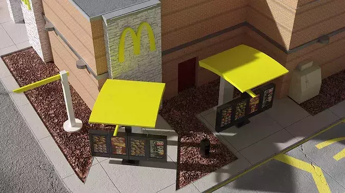 McDonalds Fast Food Restaurant 3D model 7