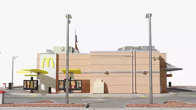 McDonalds Fast Food Restaurant 3D model 4