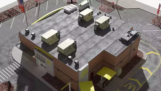 McDonalds Fast Food Restaurant 3D model 6