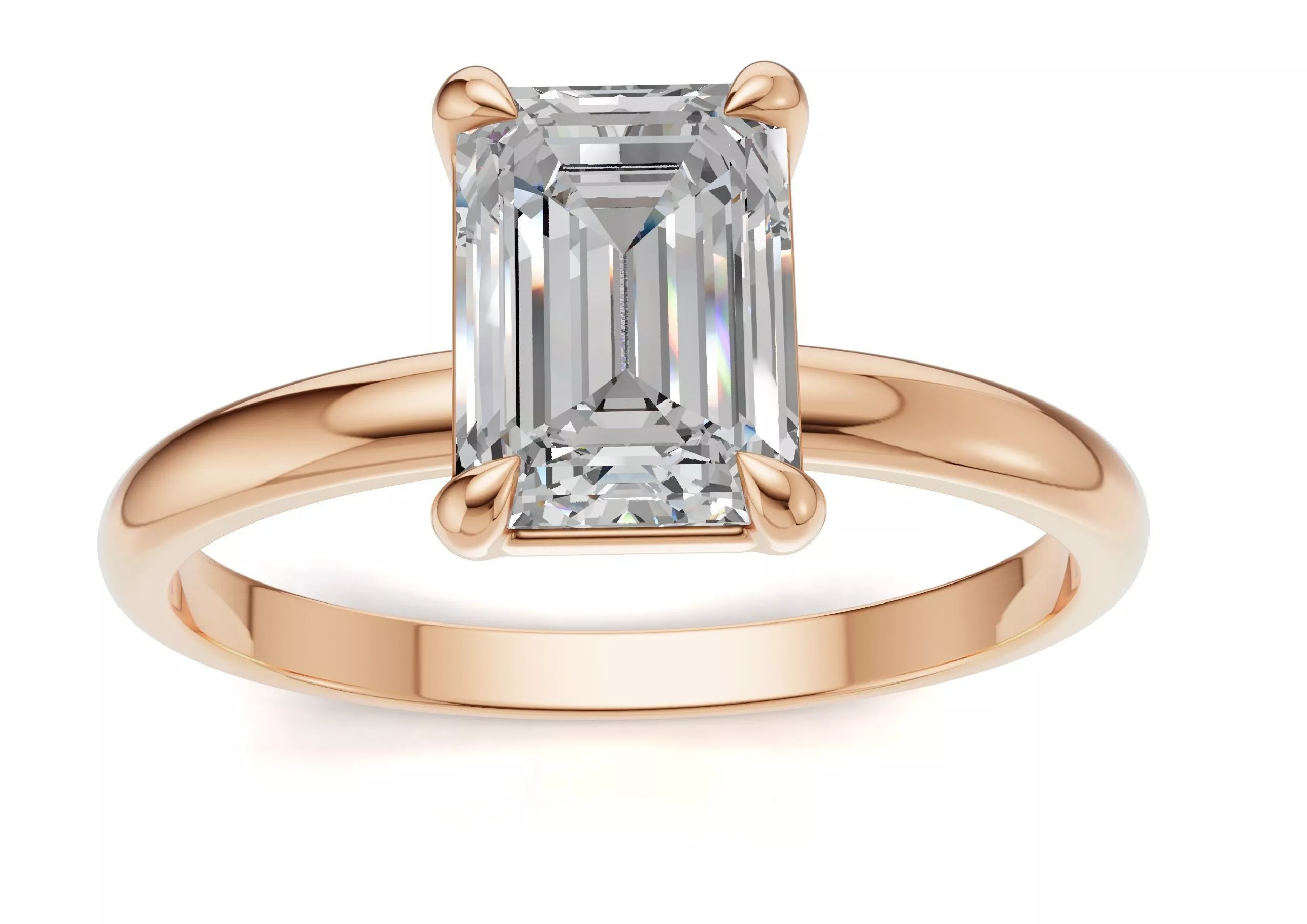 AV 774 Solitaire Engagement Ring in Emerald Diamond 3D print model