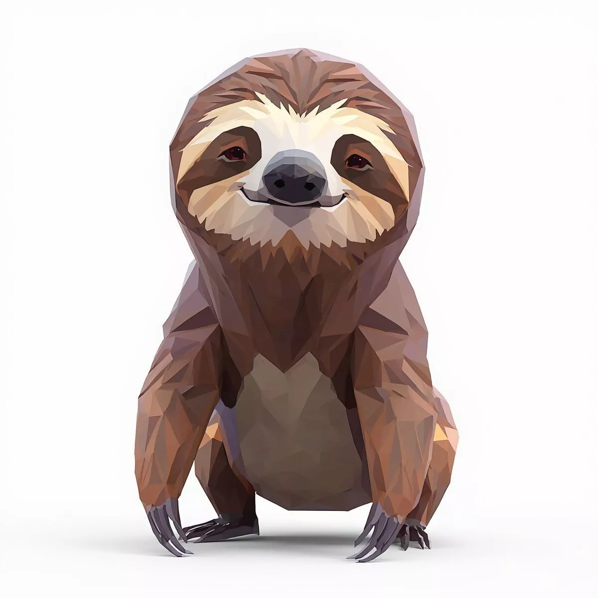 Low Poly Sloth 3D Model - Geometric Wildlife Animal Asset 3D print model