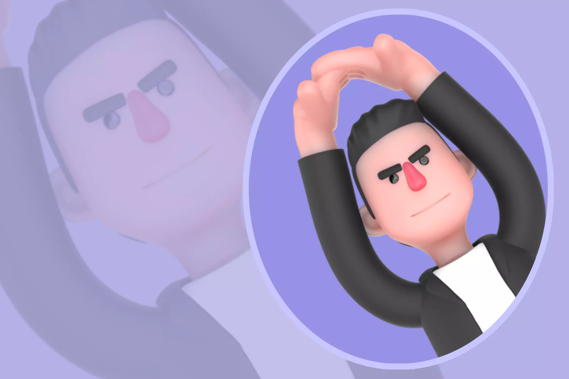 Stylized 3D Musician Stretching Character - Cartoon Model 3D model