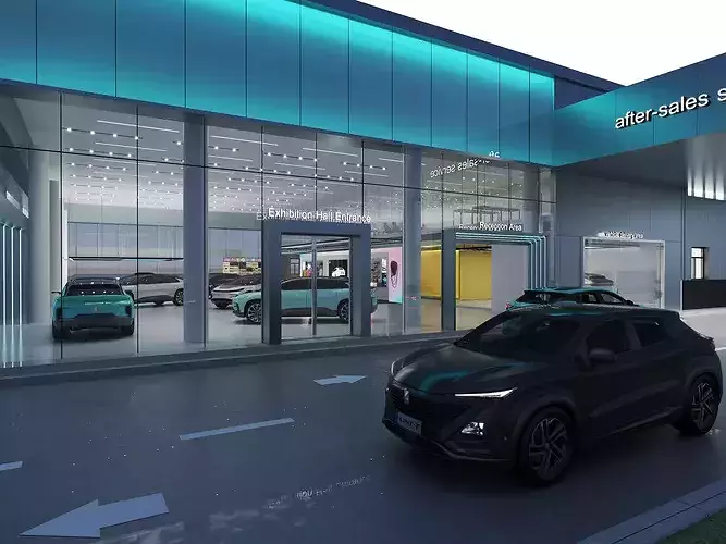 car dealership10 3D model 6