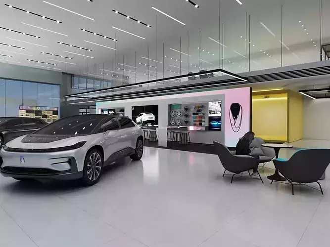 car dealership10 3D model 4
