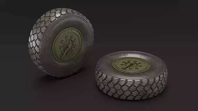 All Terrain Military Wheels Tire 3D model 4