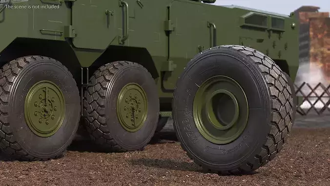 All Terrain Military Wheels Tire 3D model 3