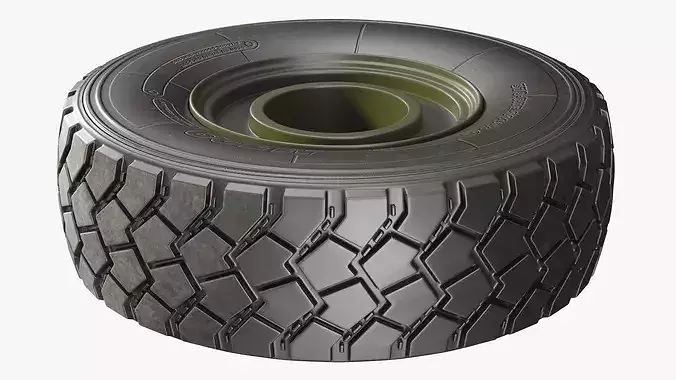 All Terrain Military Wheels Tire 3D model 7