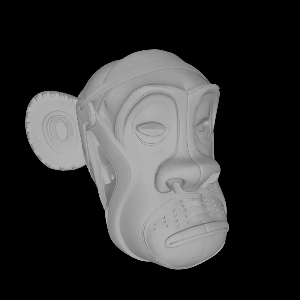Bored Ape Head Stylized Monkey Mask Miniature 3D print model