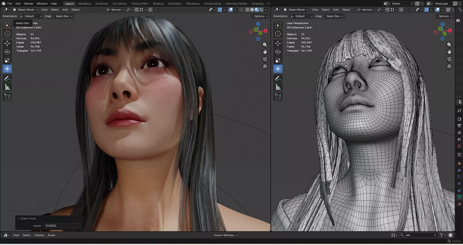 Asian Girl PBR 8k demo free version Free 3D model