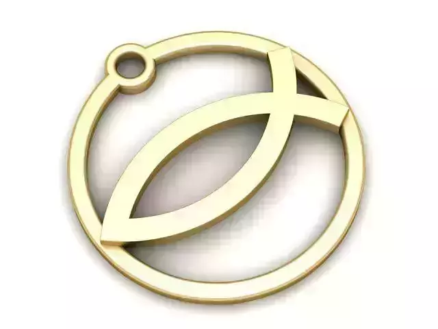 Pendant christian fish in gold