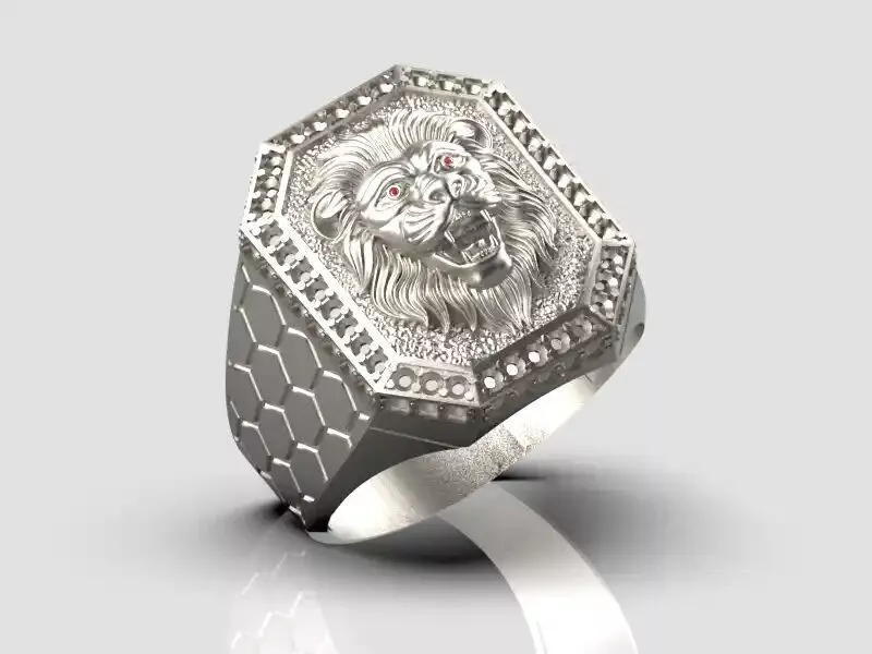 Lion ring stl file-7 3D print model