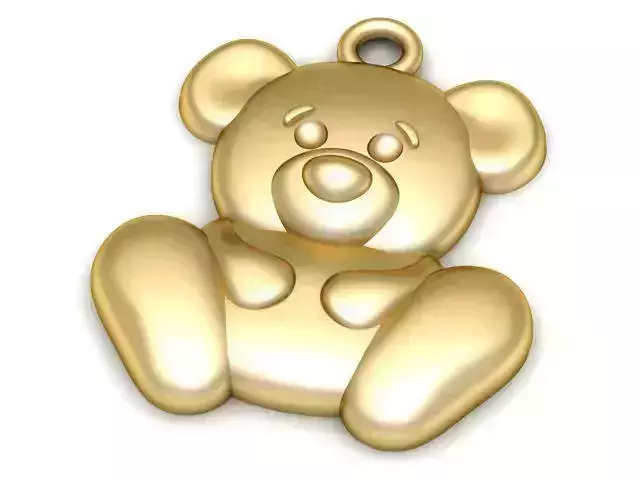 Pendant rose gold teddy bear charm