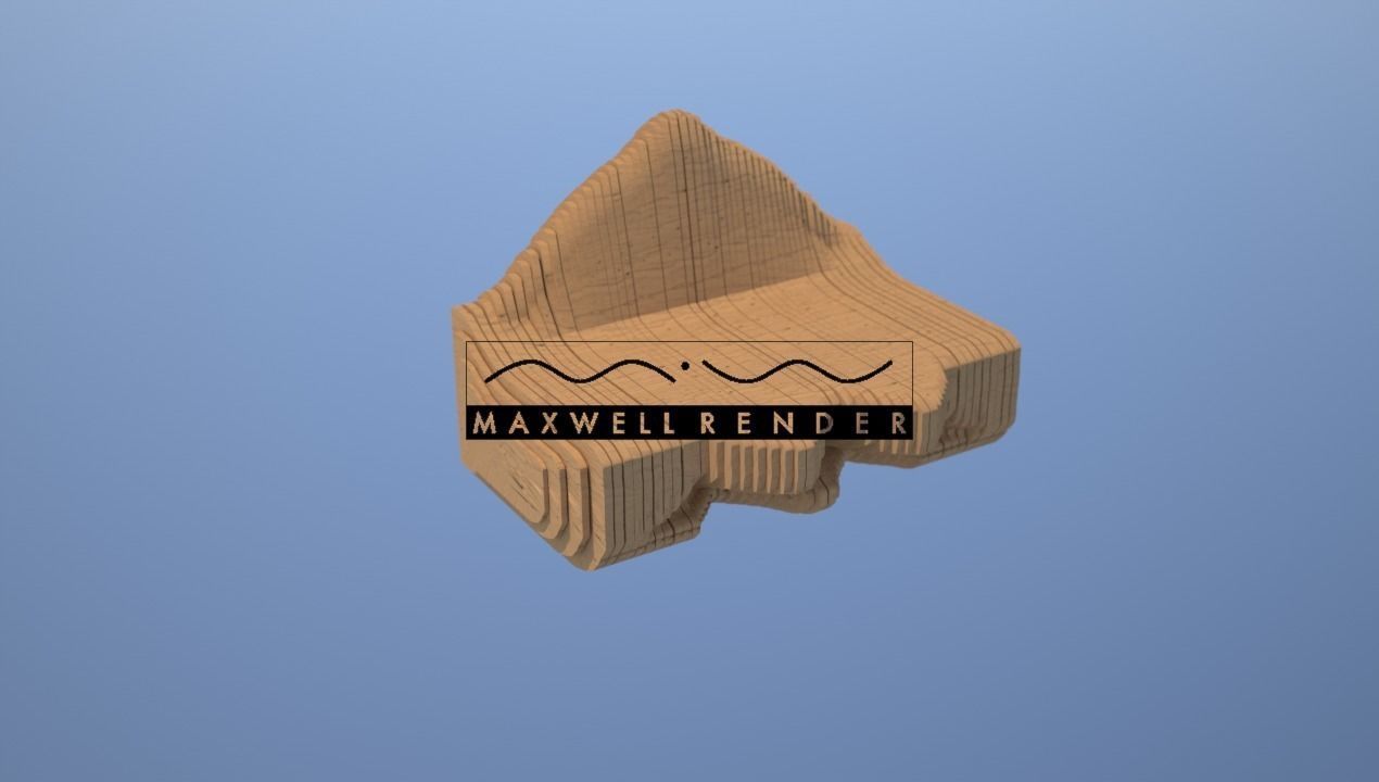 Bench wooden mountain Low-poly 3D model