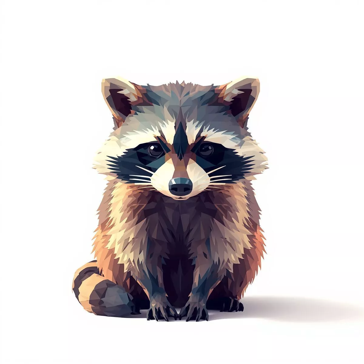 Low Poly Raccoon 3D Model - Geometric Wildlife Asset 3D print model