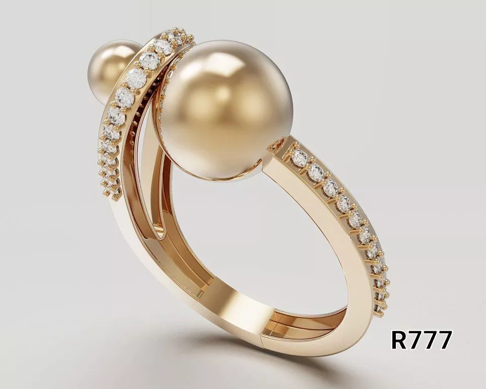 Luxury Pearl Ring 3D print model