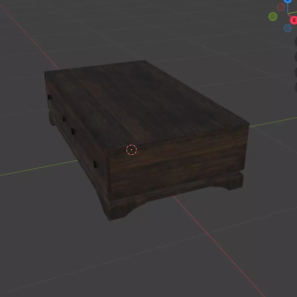 Dark Wood Rectangular Coffee Table Low-poly 3D model