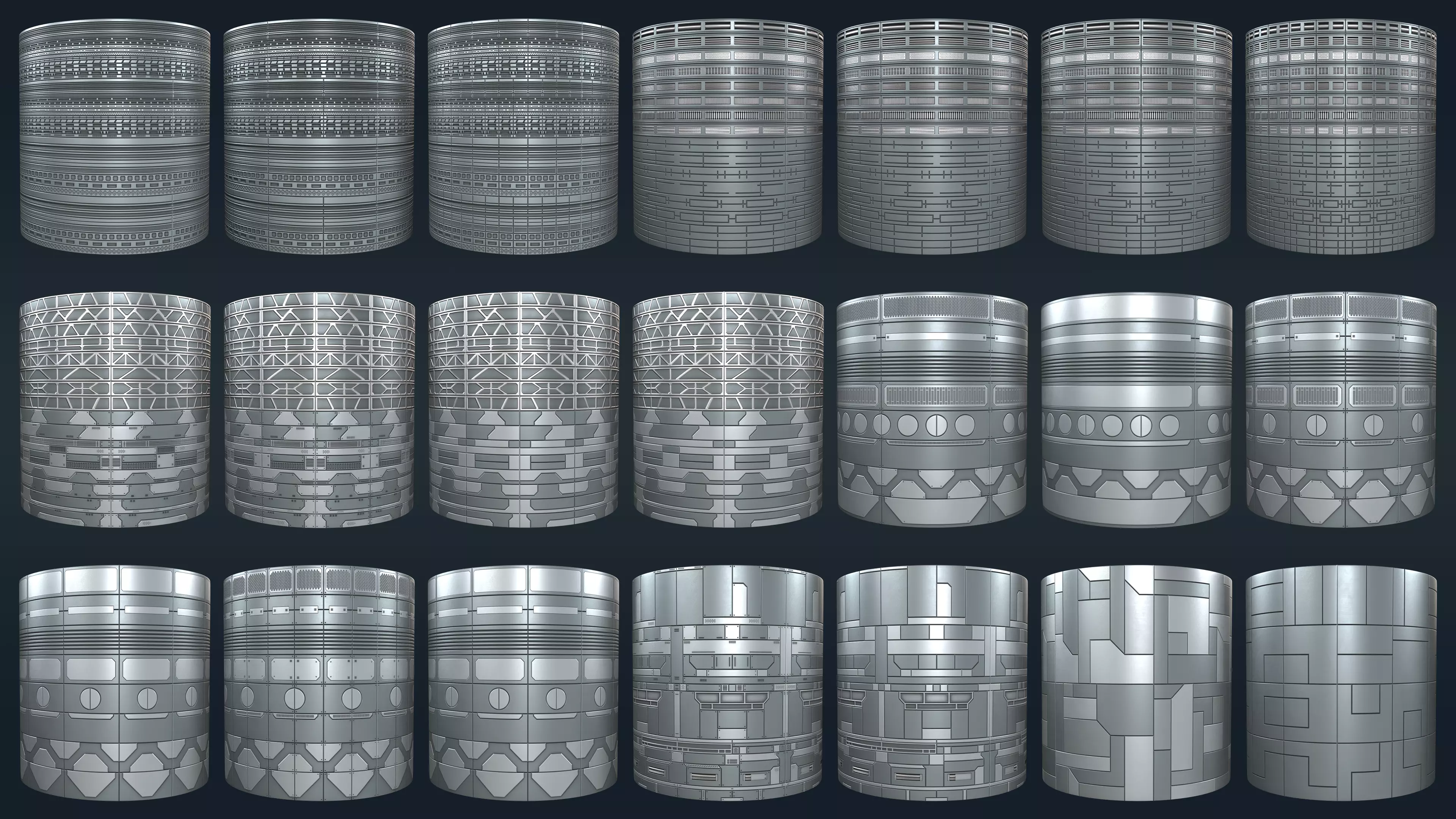 Scifi Trim Sheet Collection Texture