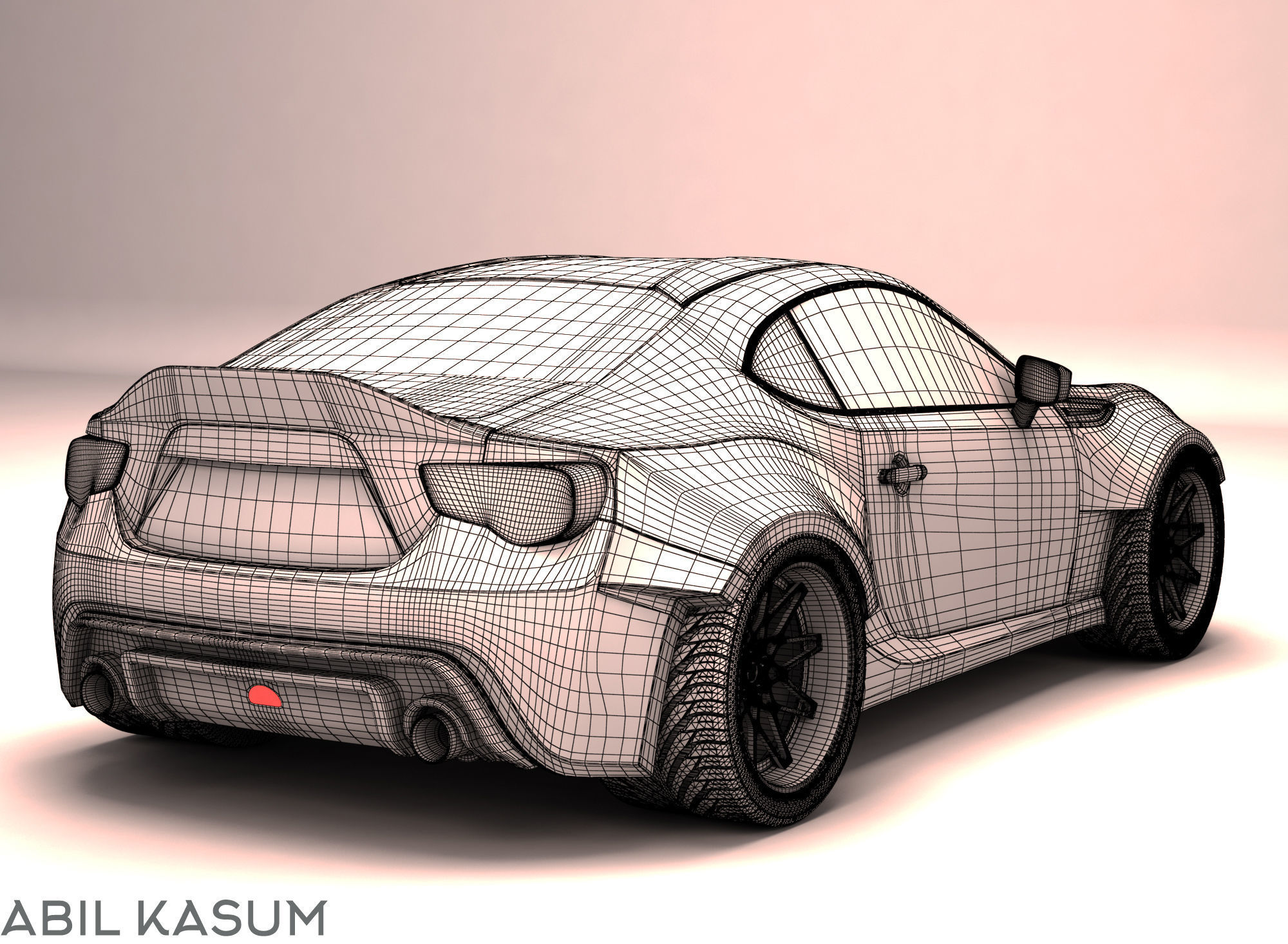Subaru BRZ RocketBunny Low-poly 3D model_7