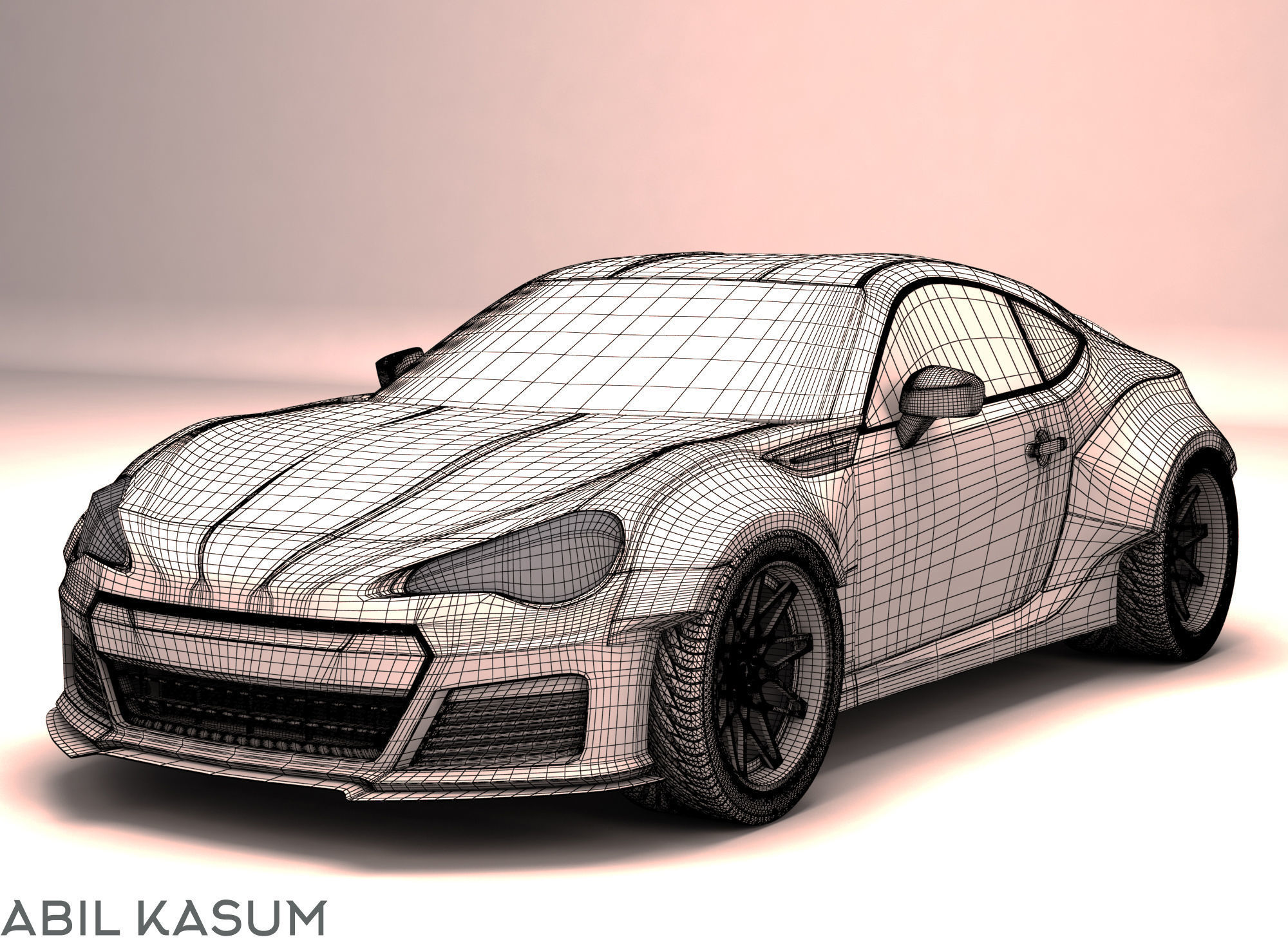 Subaru BRZ RocketBunny Low-poly 3D model_8