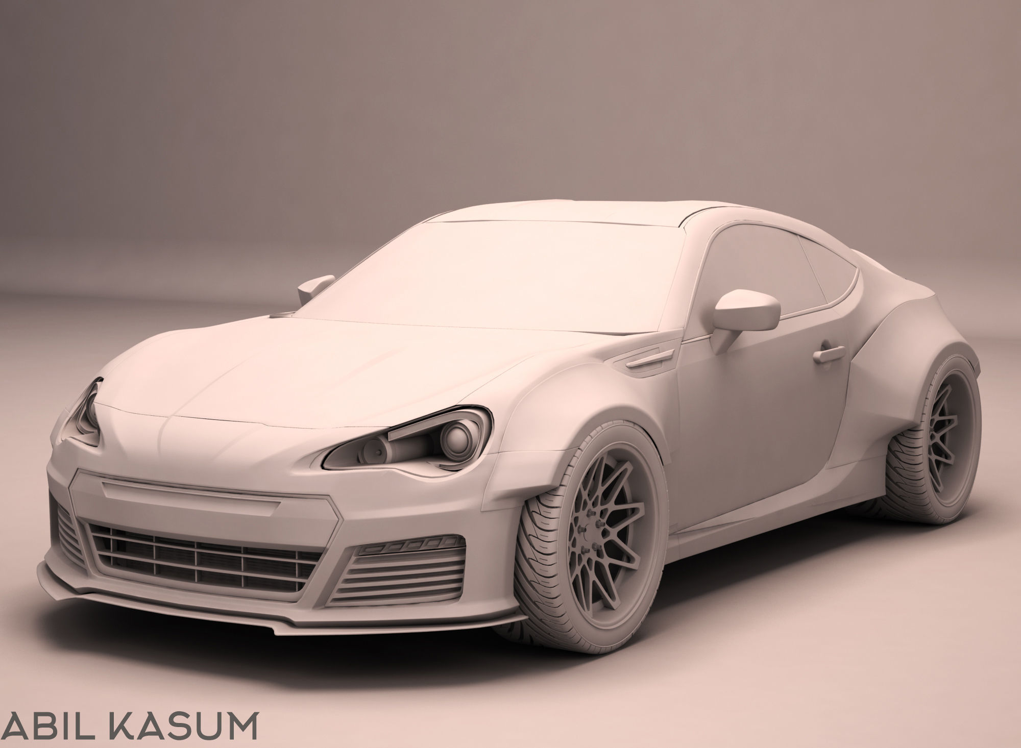 Subaru BRZ RocketBunny Low-poly 3D model_3