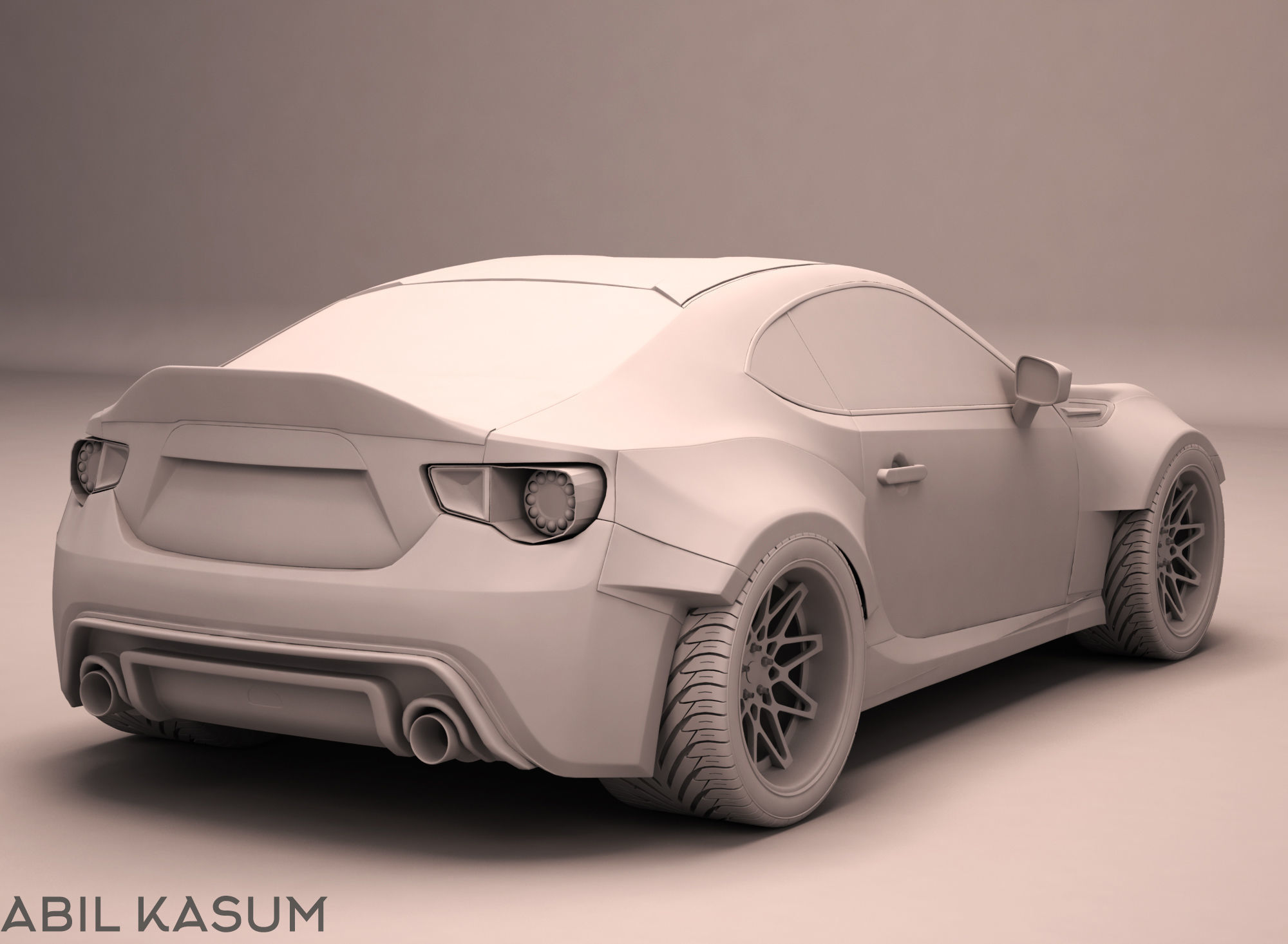 Subaru BRZ RocketBunny Low-poly 3D model_6