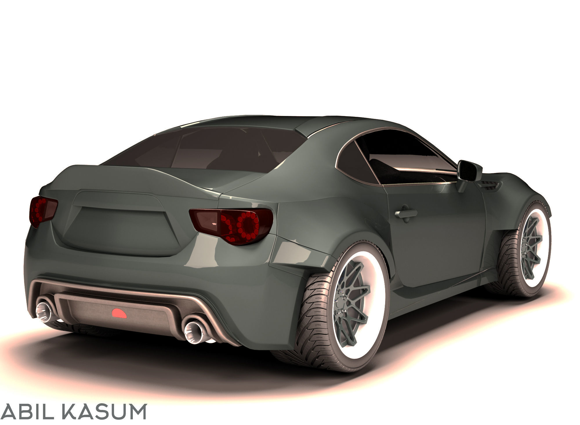 Subaru BRZ RocketBunny Low-poly 3D model_4