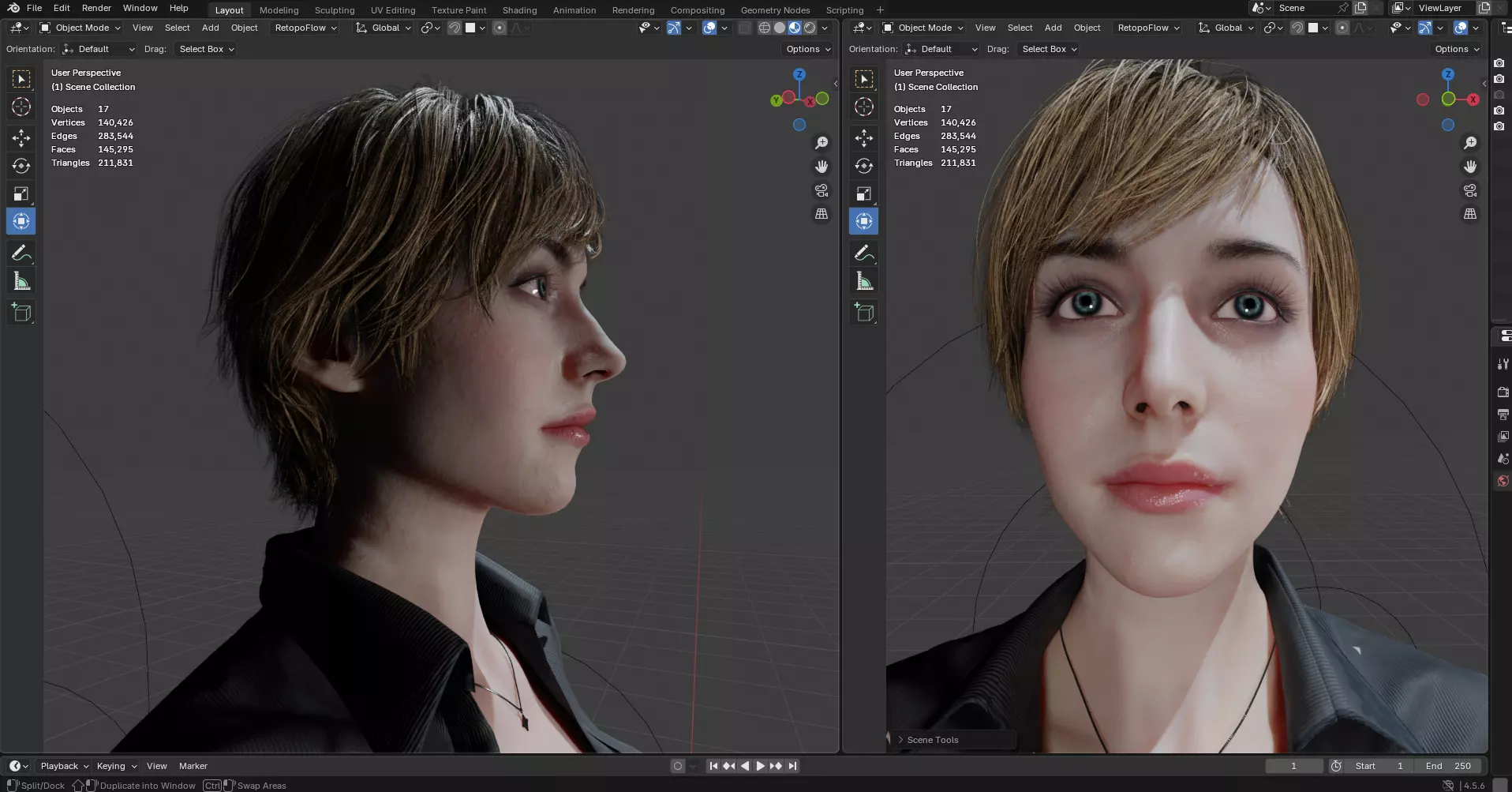 Female PBR 8k rigged 2026 Free low-poly 3D model