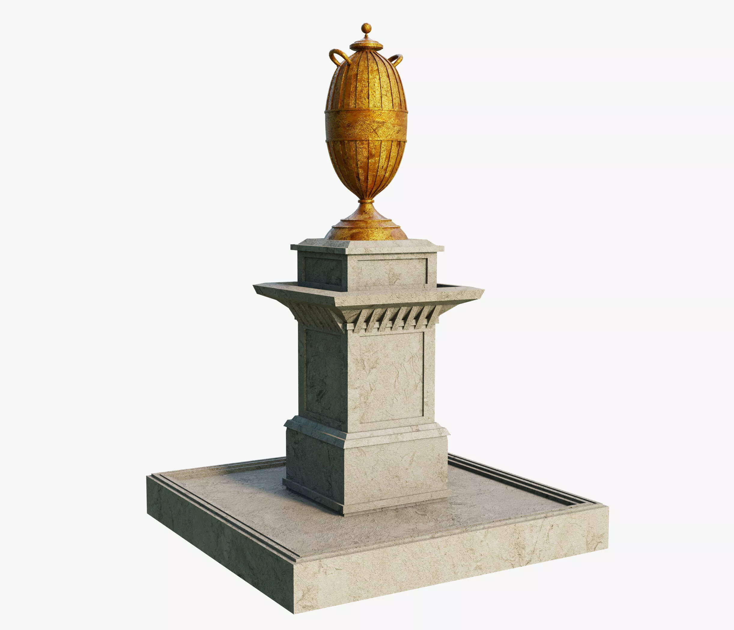 Fantasy Ancient Golden Urn Free 3D model