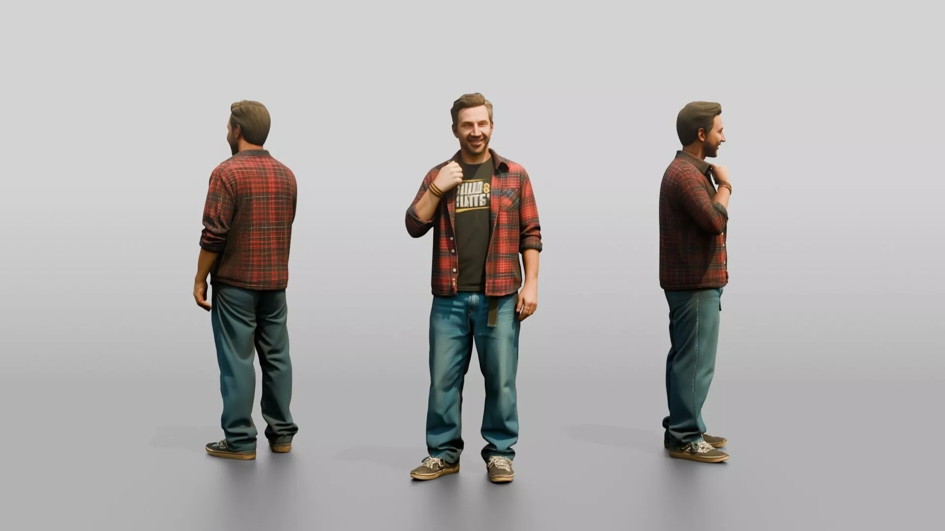 Grunge Skater Man 05 3D model