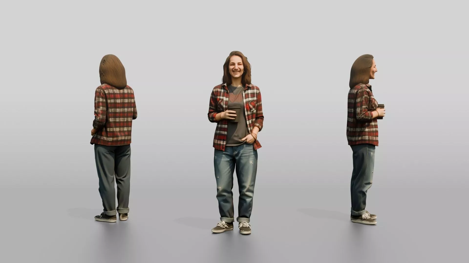 Grunge Skater Woman 06 3D model