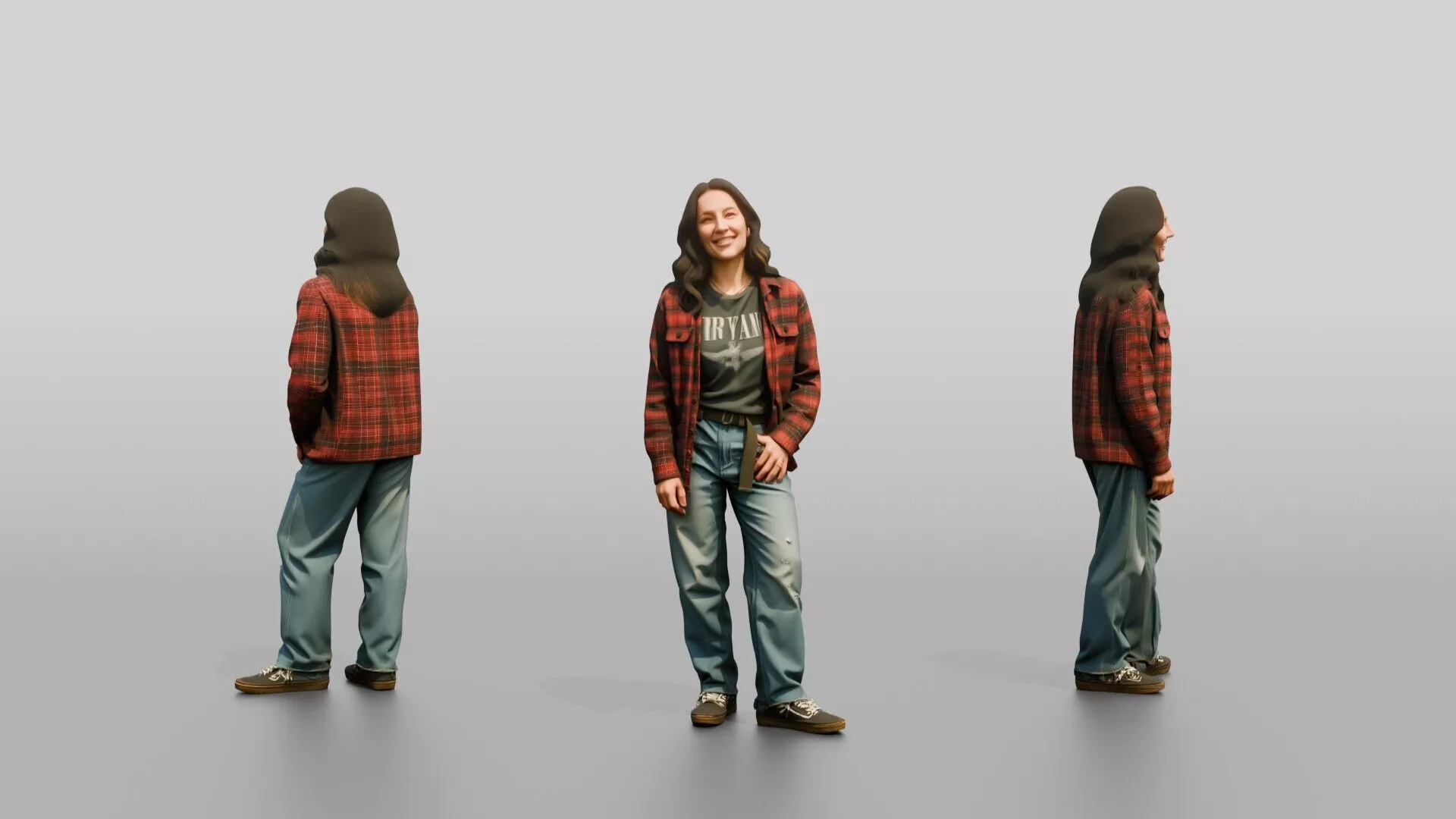 Grunge Skater Woman 08 3D model