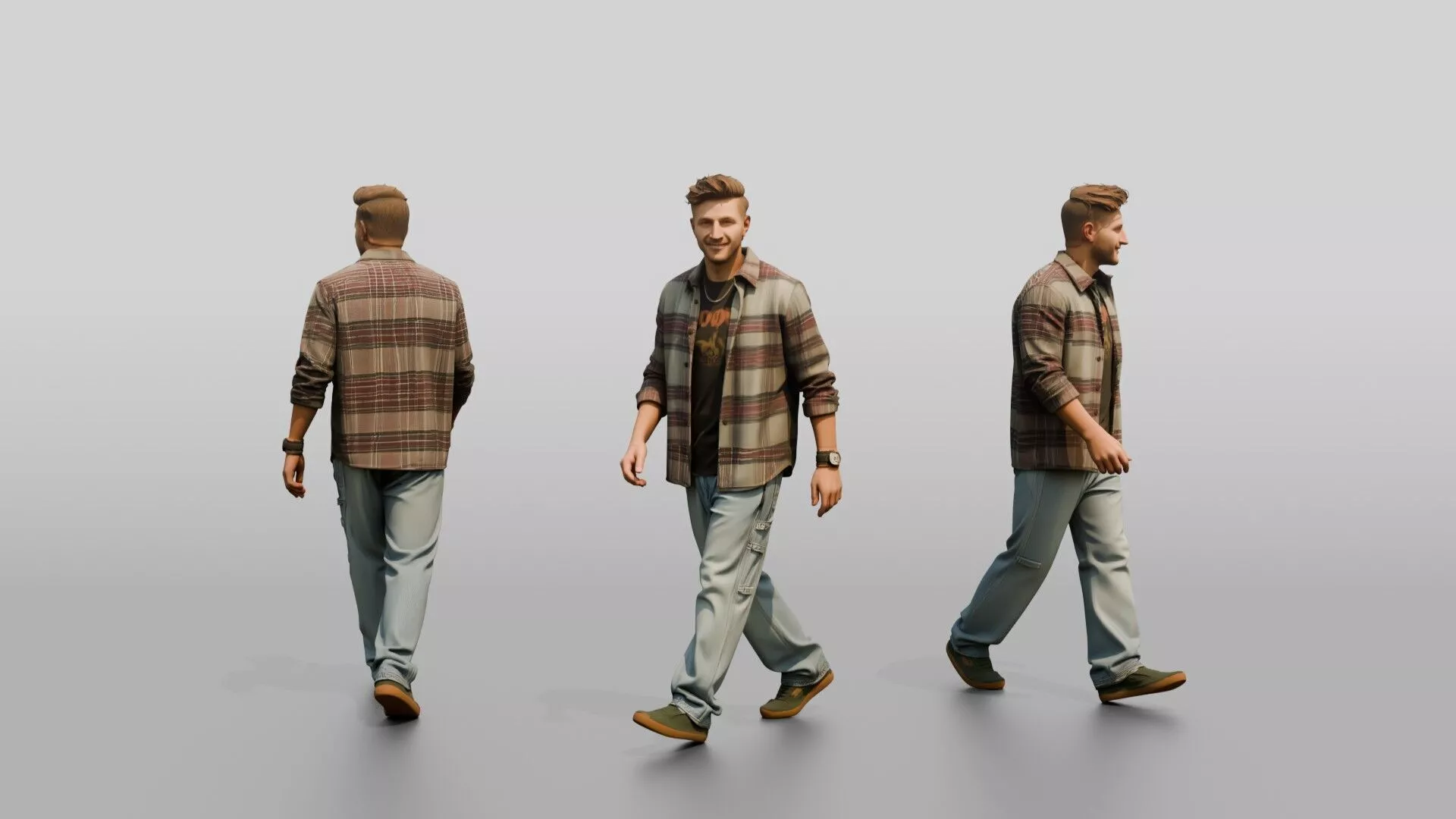 Grunge Skater Man 09 3D model