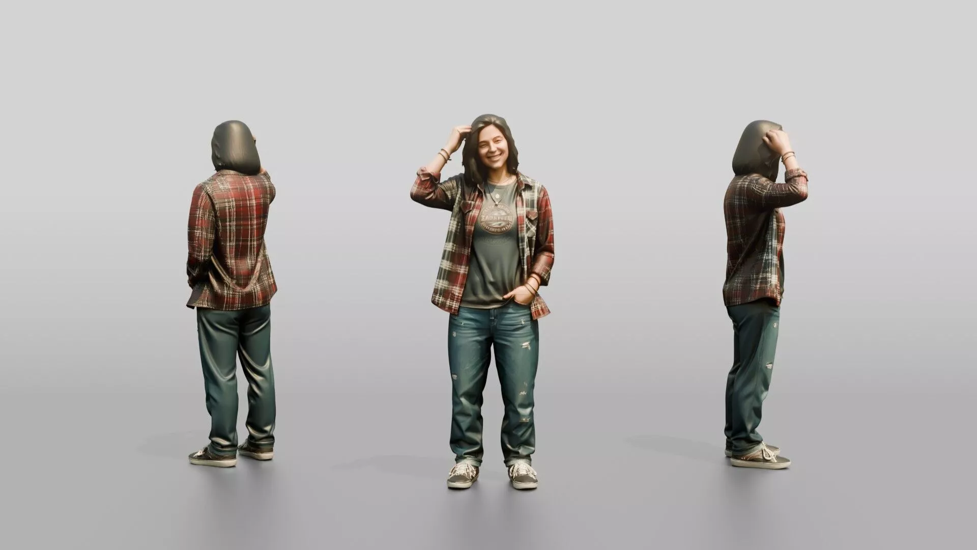 Grunge Skater Woman 10 3D model