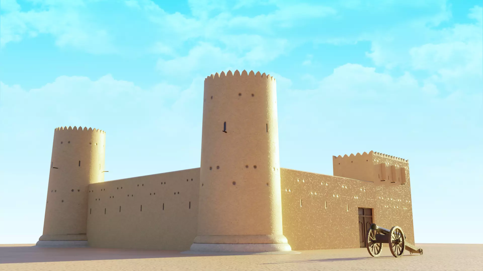Al Zubarah Fort Low Poly 3D Model Low-poly 3D model