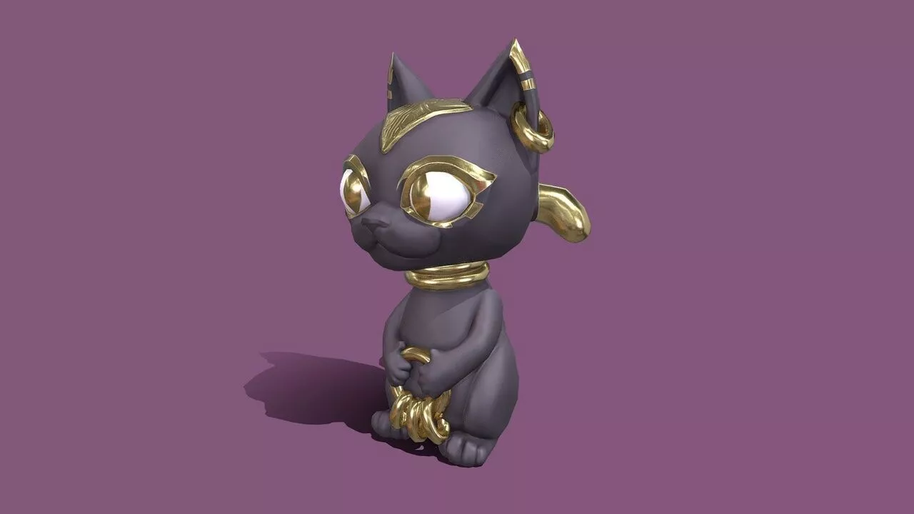 Bastet Cat Figure Low-poly 3D model