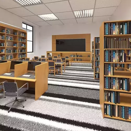 School Library Interior 3D model 4