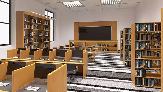 School Library Interior 3D model