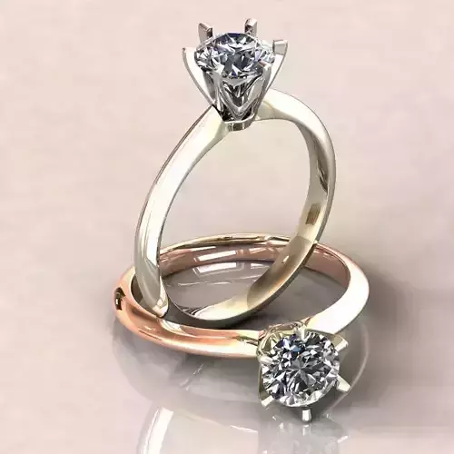 Solitaire 1ct Diamond Ring 3D Model -0198   3D print model