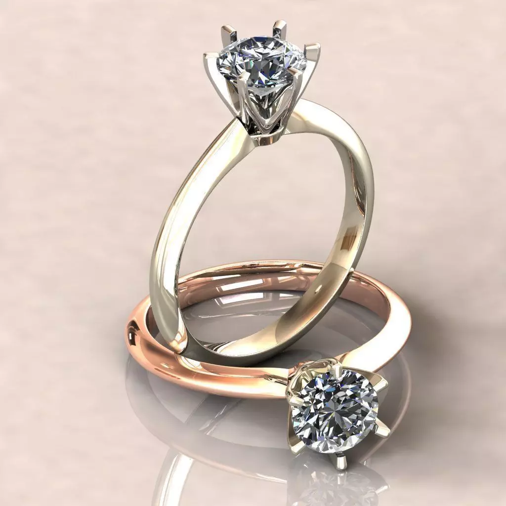 Solitaire 1ct Diamond Ring 3D Model -0198   3D print model_0