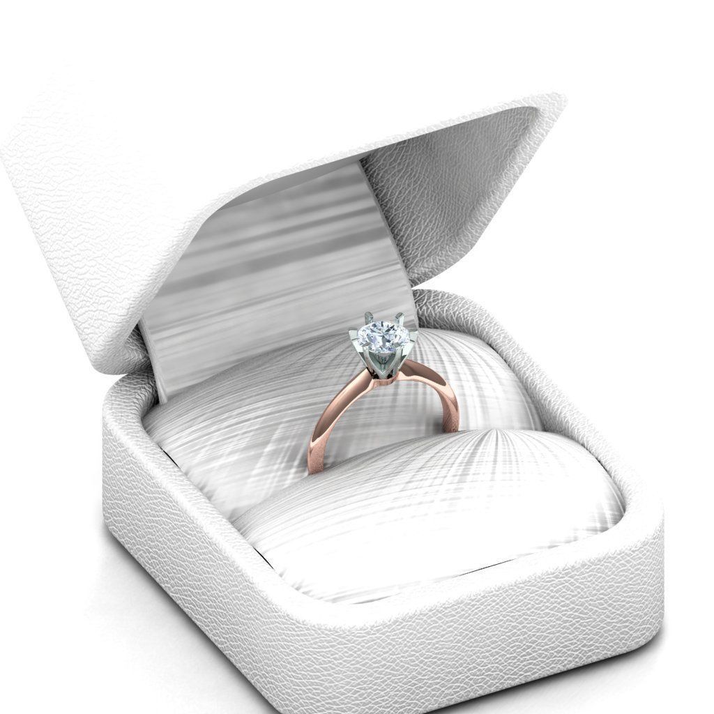 Solitaire 1ct Diamond Ring 3D Model -0198   3D print model_1